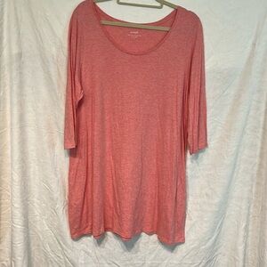 J Jill Pure Jill Ballet-Sleeve Tunic. Size XL in heathered pink.